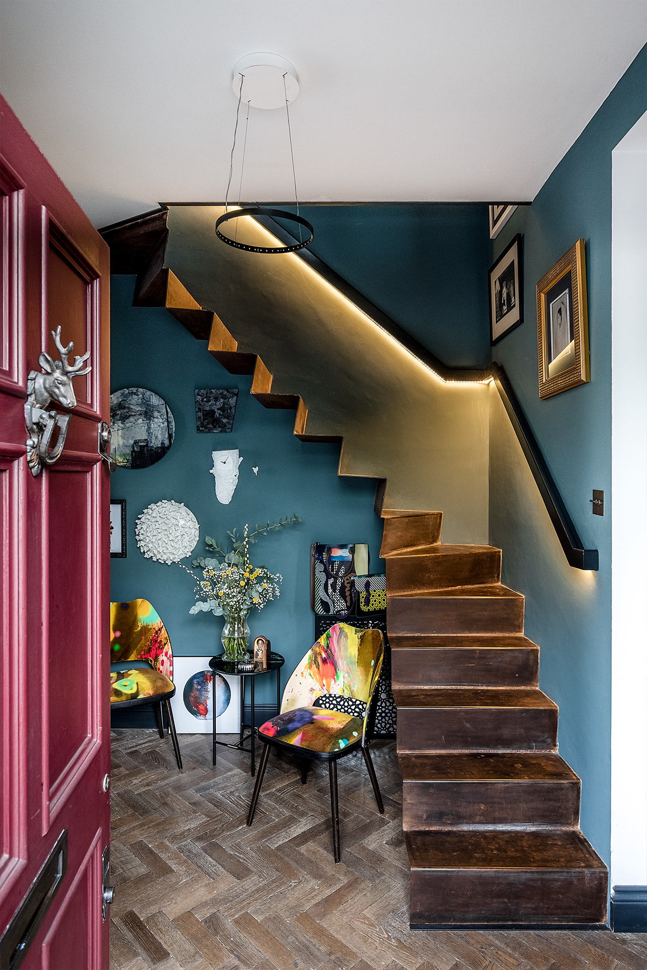 Brixton | Metal staircase with LED lit handrail | Angel O'Donnell