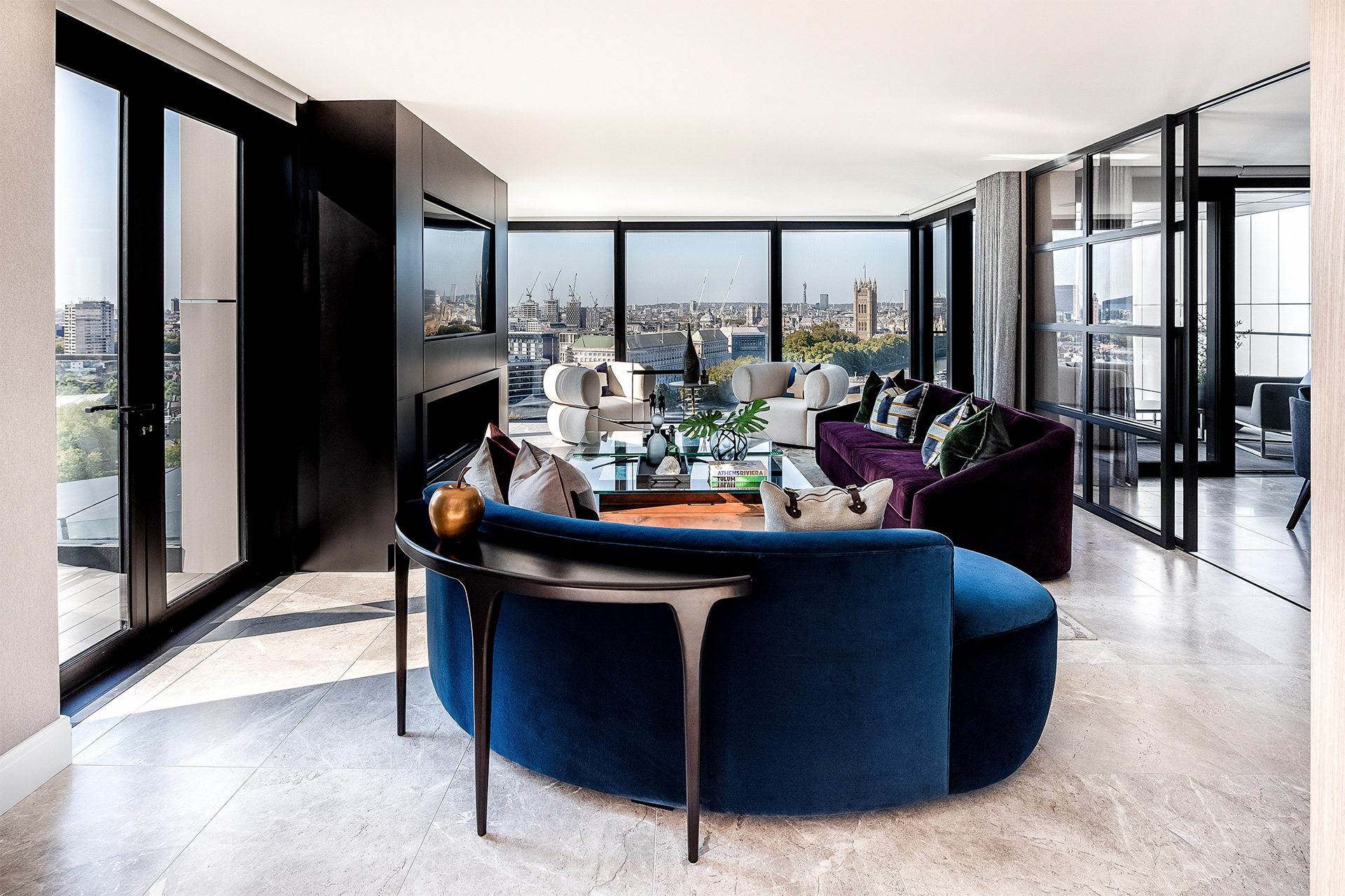 The Dumont | Living Room with View of City | Angel O'Donnell