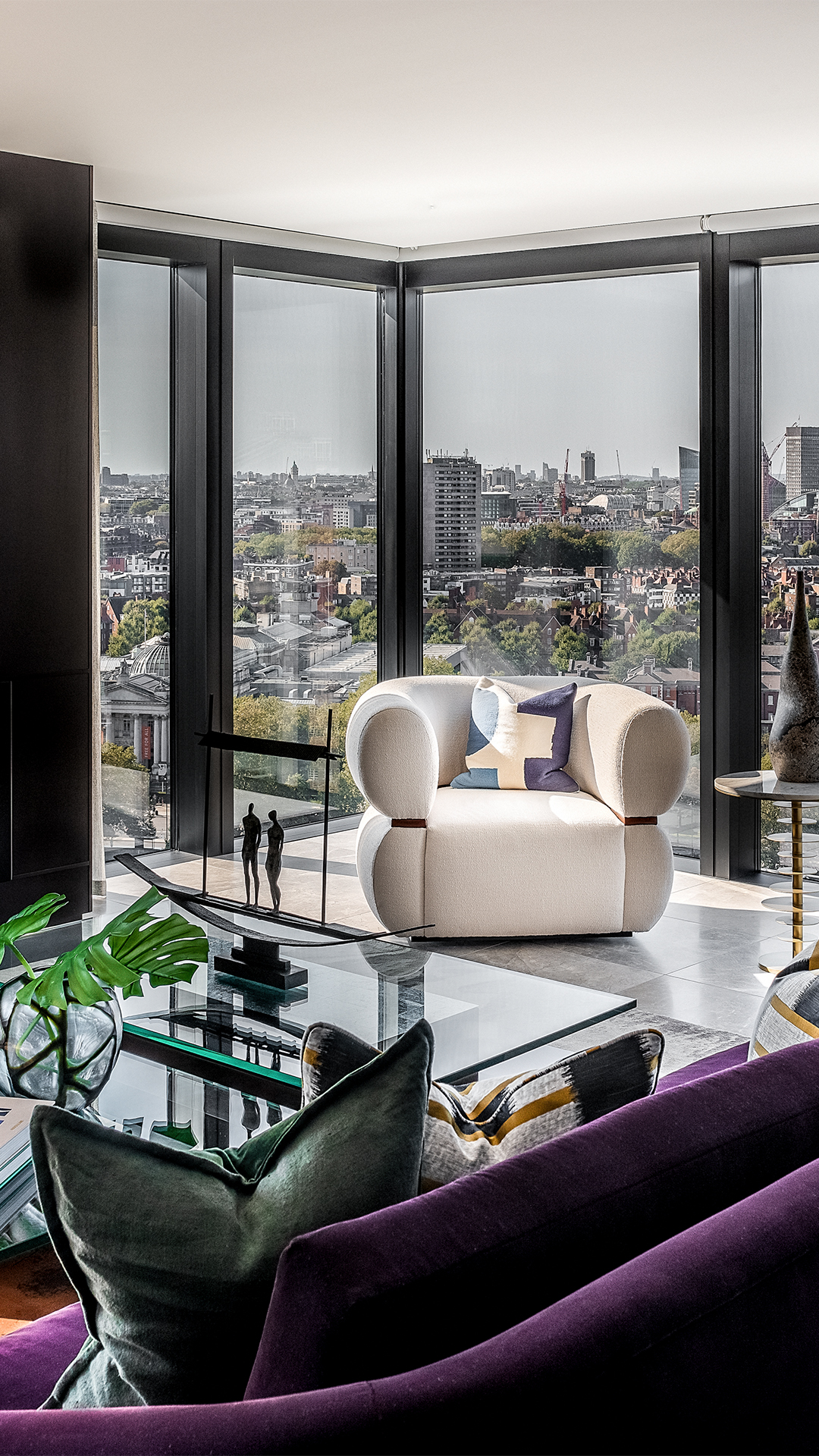 The Dumont | Living Room with View of City | Angel O'Donnell
