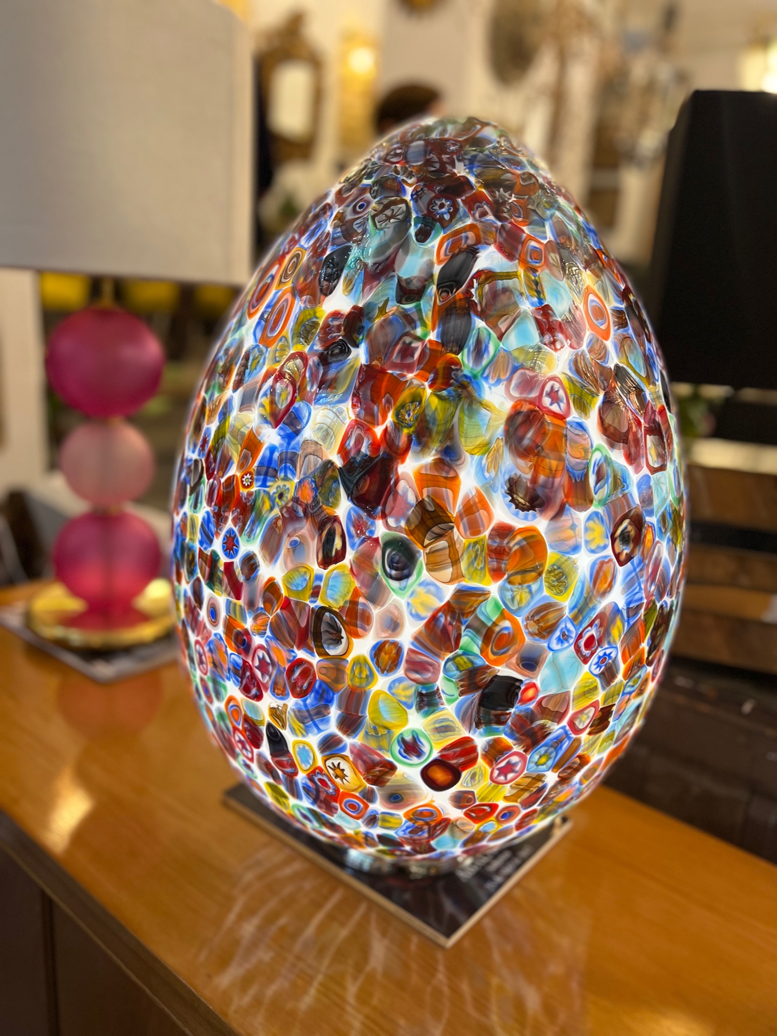 Murano glass egg shaped light