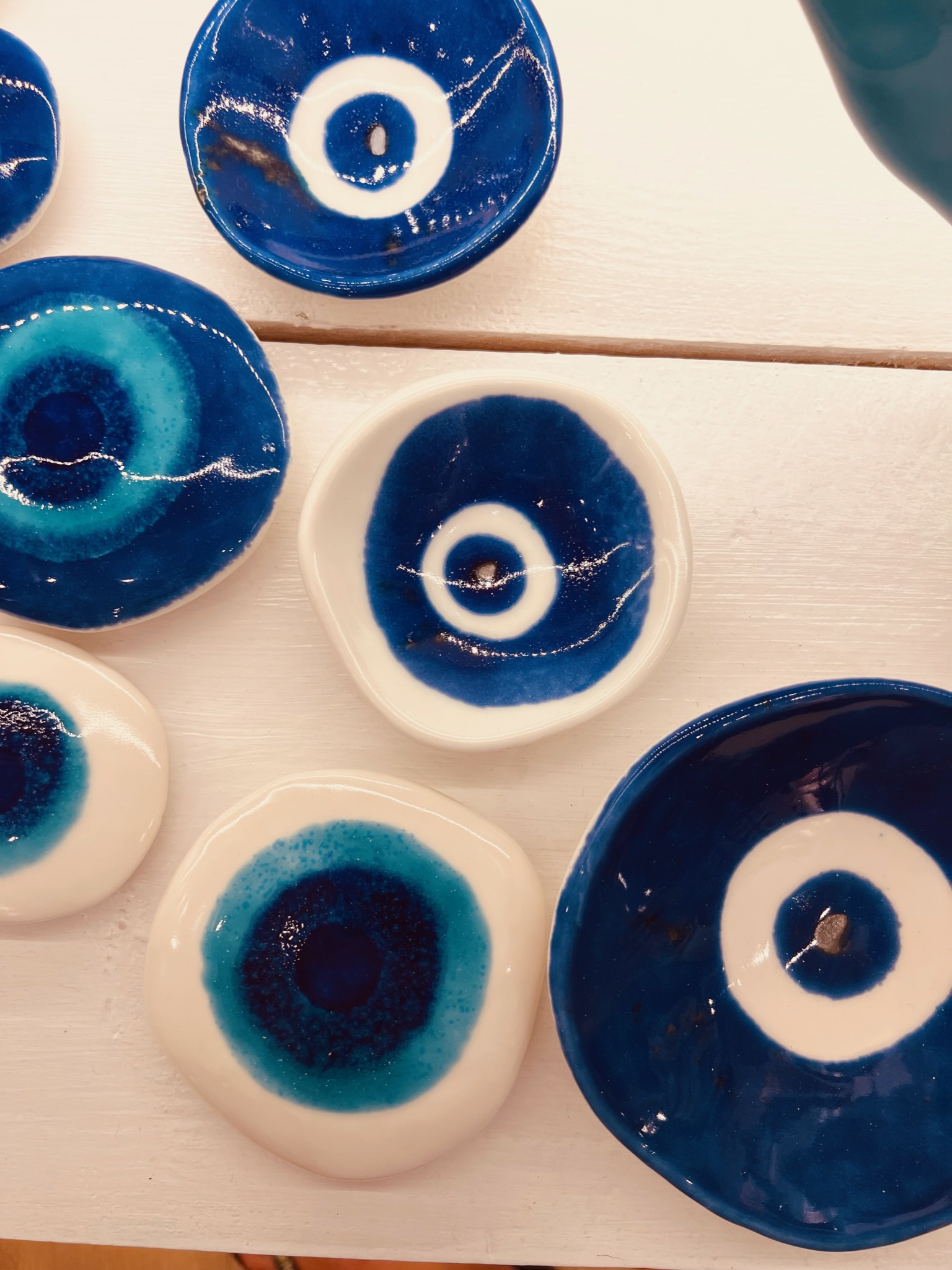 Blue ceramic bowls