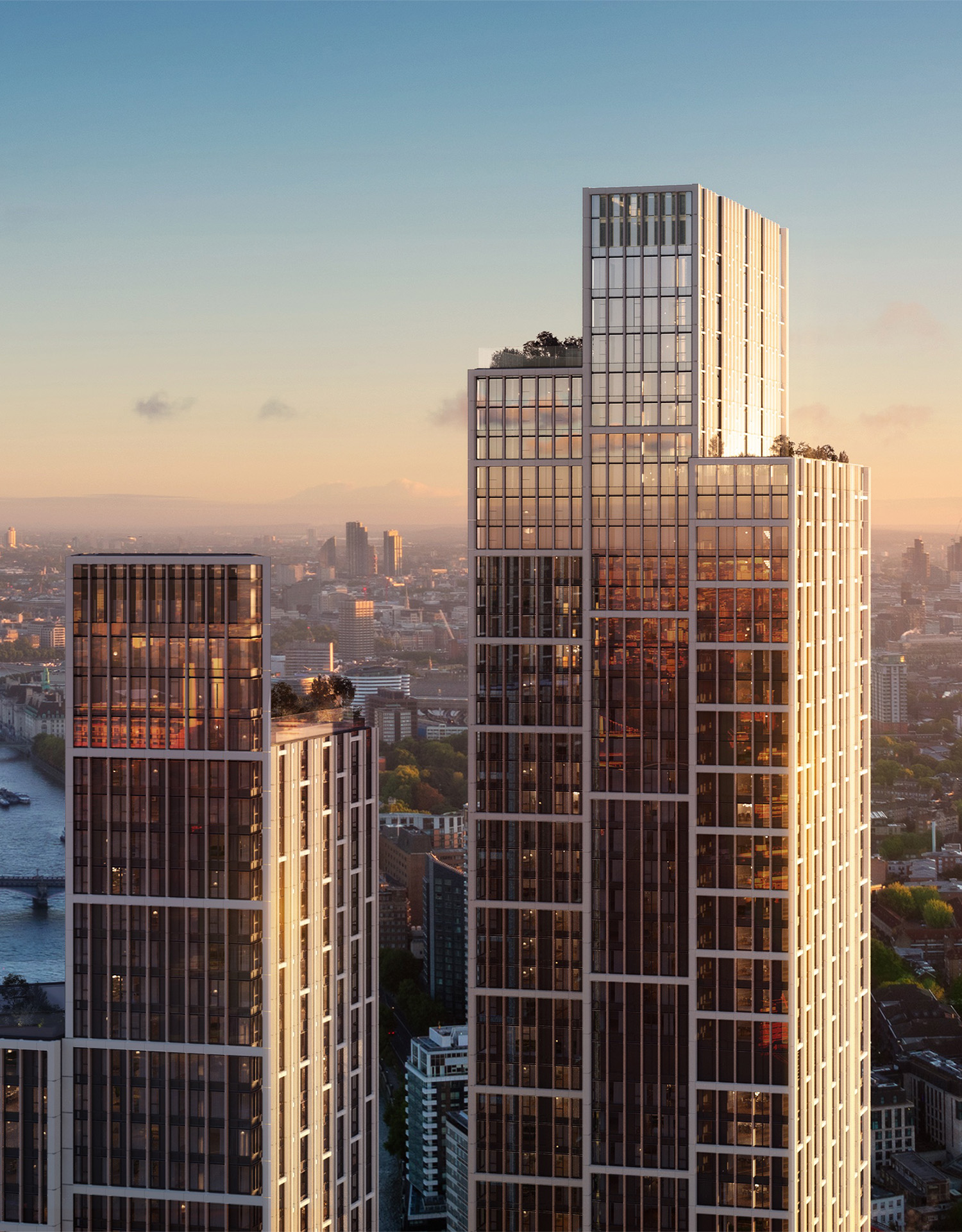 Park Hyatt Residences towers in London Skyline | Angel O'Donnell | Interior Design London