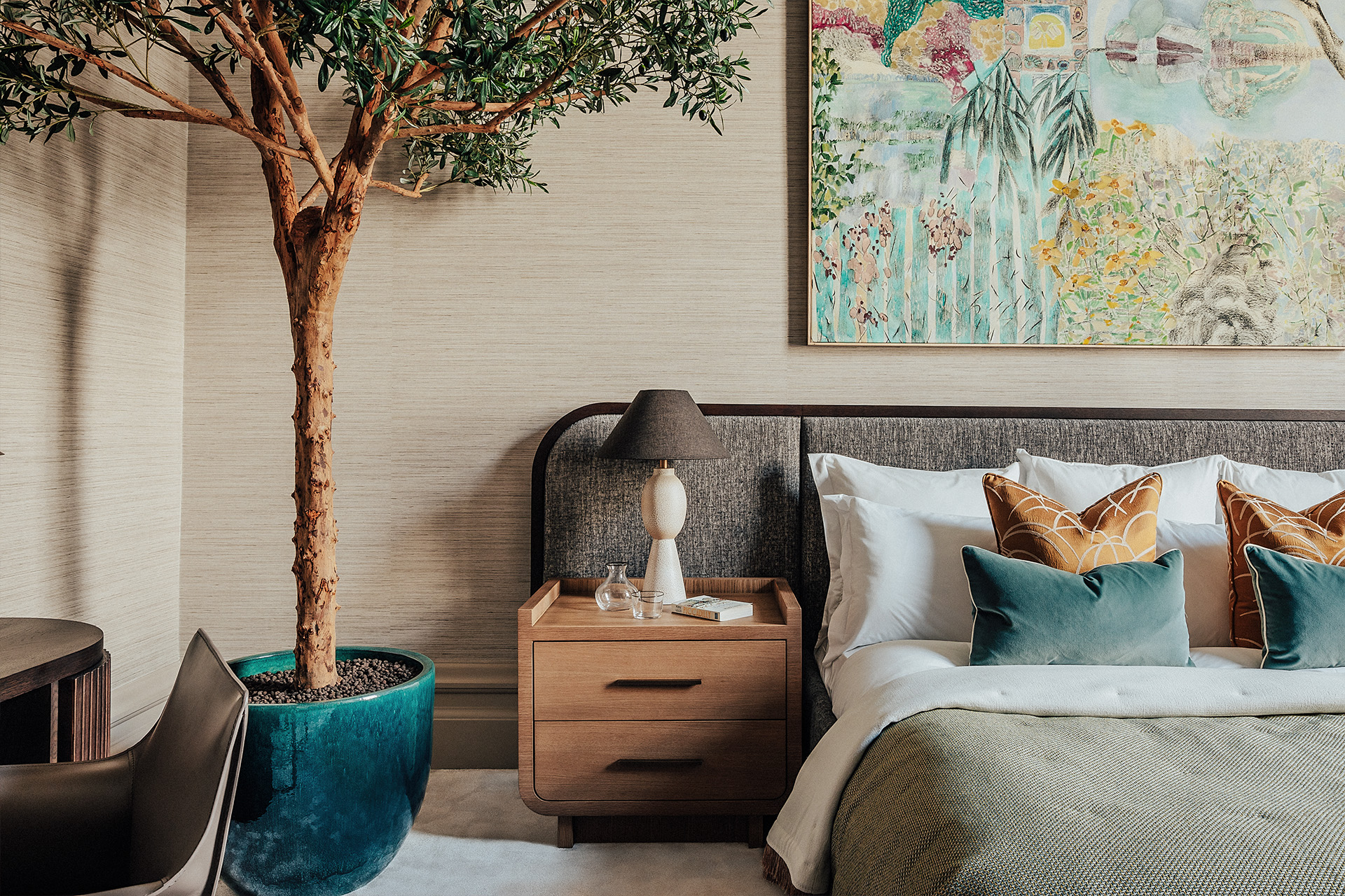 The OWO | guest bedroom fitted with an olive tree | Angel O'Donnell | Whitehall