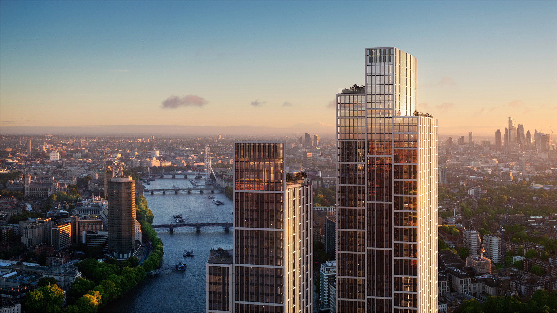 River Park Tower | Aerial Drone view of the towers | Angel O'Donnell | Nine Elms