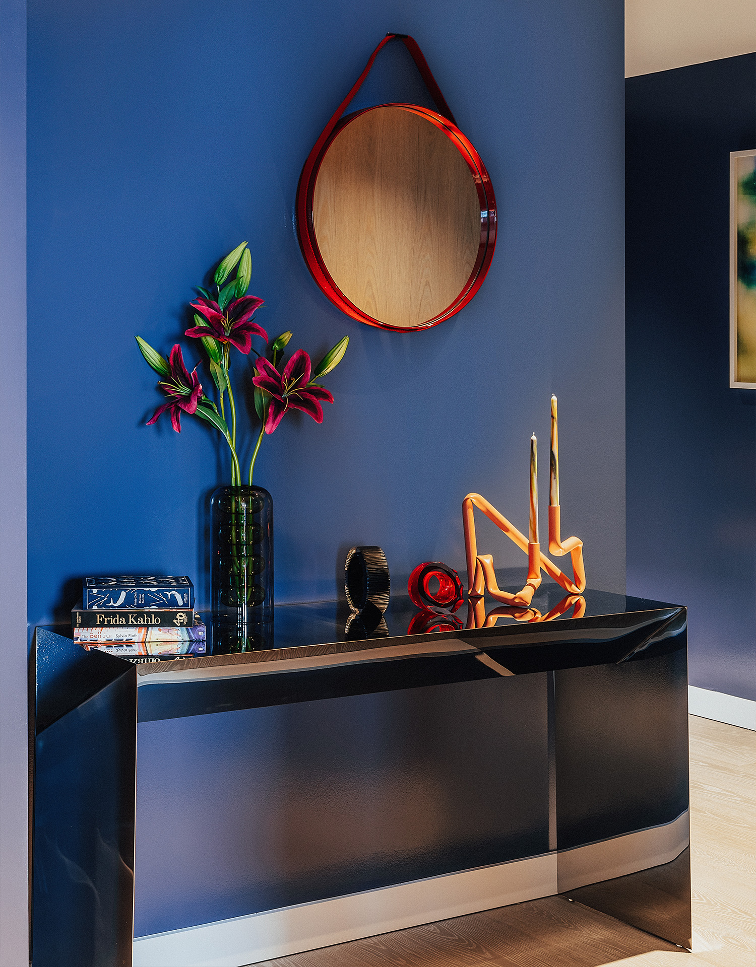 River Park Tower | Bold colourful walls with contemporary accessories | Angel O'Donnell | Nine Elms