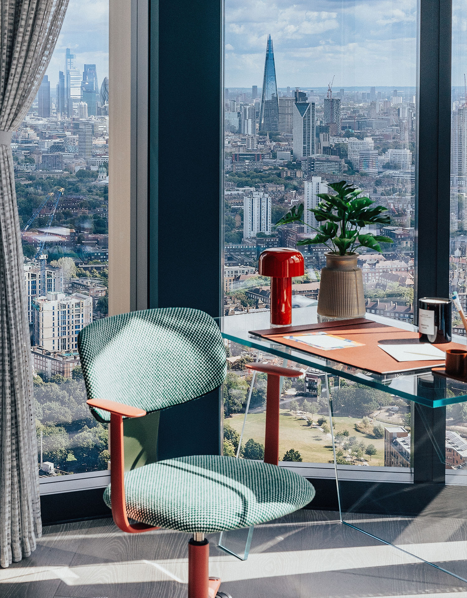 River Park Tower | A glass desk in a study with a view | Angel O'Donnell | Nine Elms