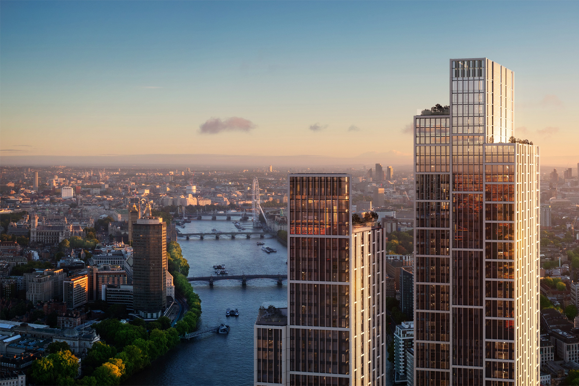 River Park Tower | Aerial Drone view of the towers | Angel O'Donnell | Nine Elms