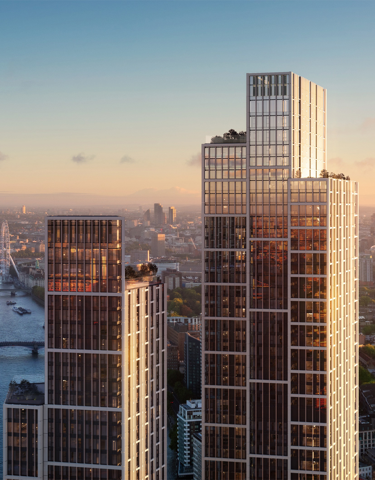 River Park Tower | Aerial Drone view of the towers | Angel O'Donnell | Nine Elms