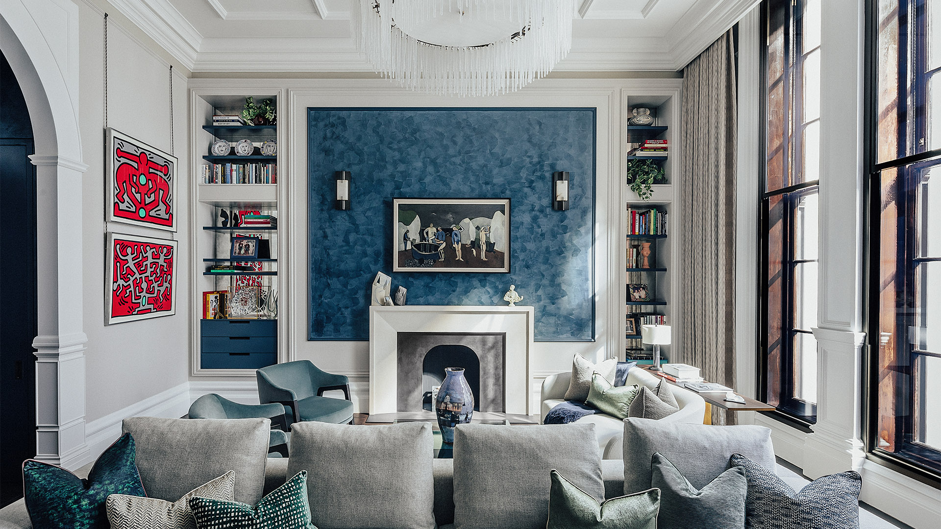 OWO Residences 3 | Living room with lots of light, two seating areas and vibrant art | Whitehall