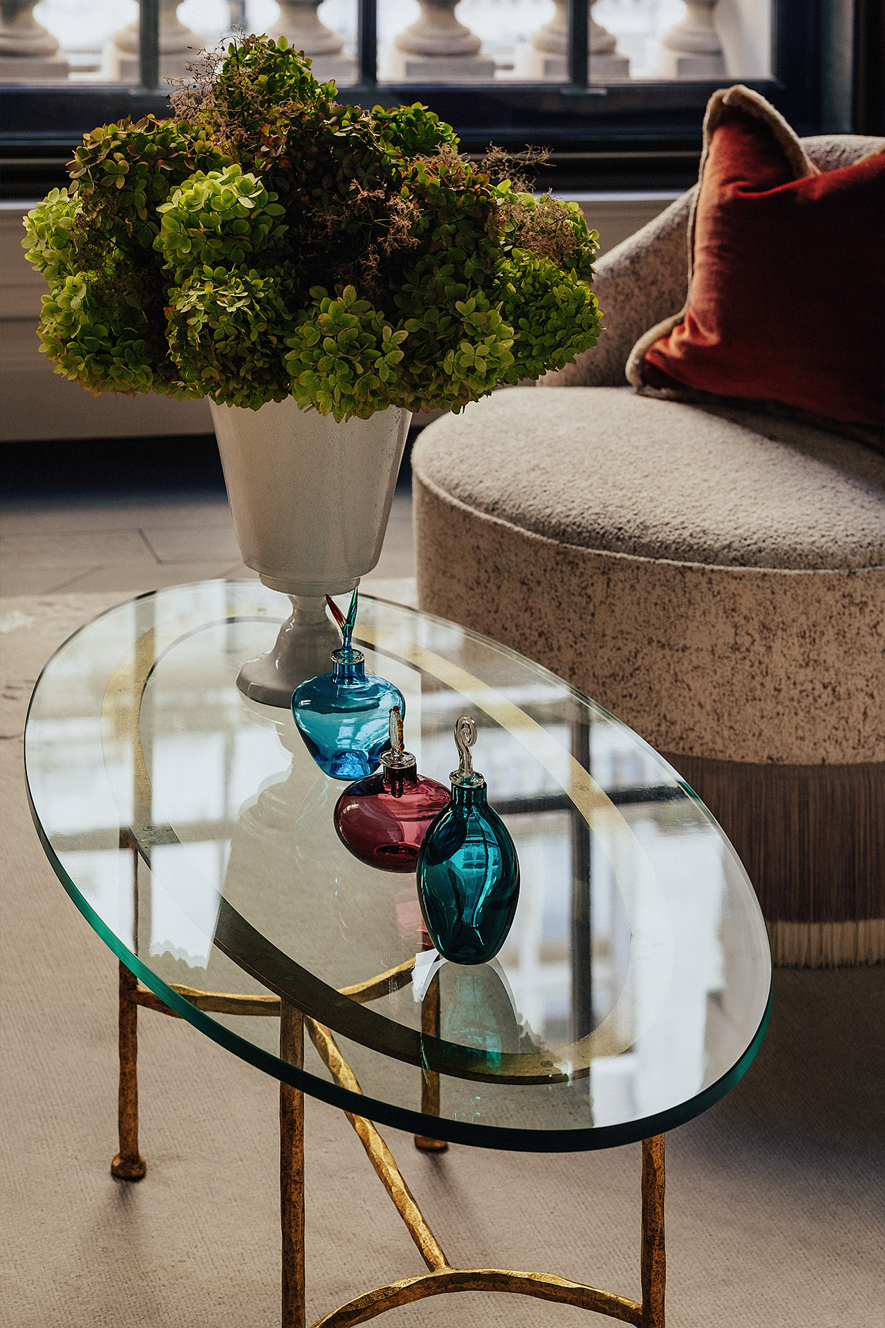 OWO Residences 3 | Elegant coffee table with coloured glass ornaments in the second bedroom | Whitehall