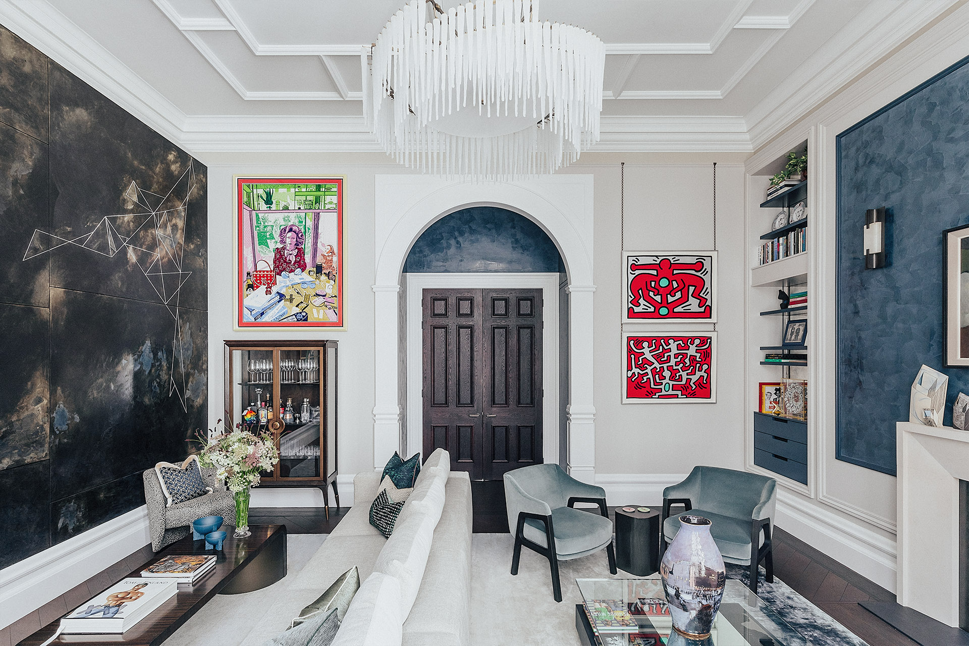 OWO Residences 3 | Living room with lots of light, two seating areas and vibrant art | Whitehall