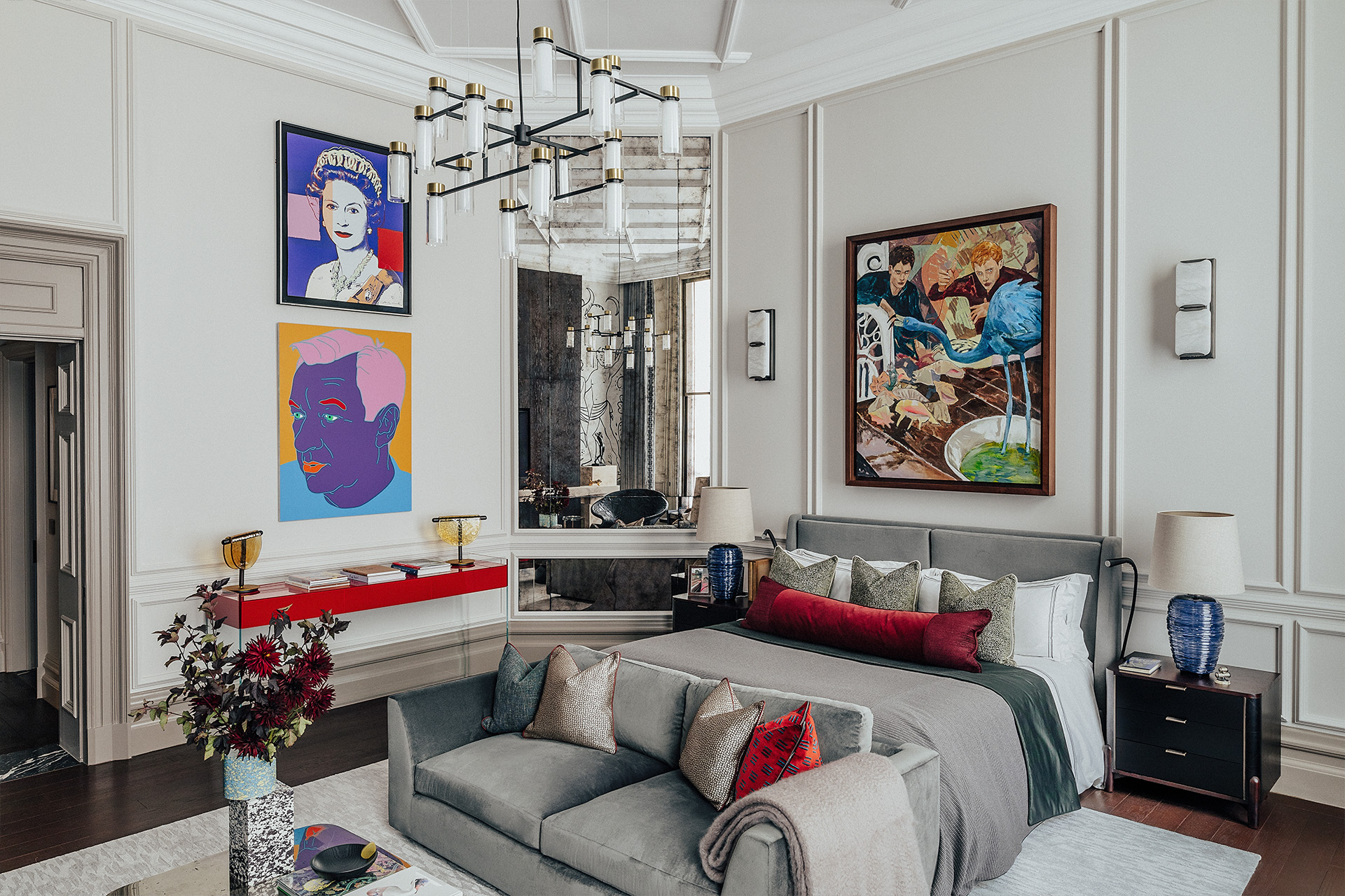 OWO Residences 3 | Primary bedroom with bespoke joinery and detailing adding dimension and textures | Whitehall