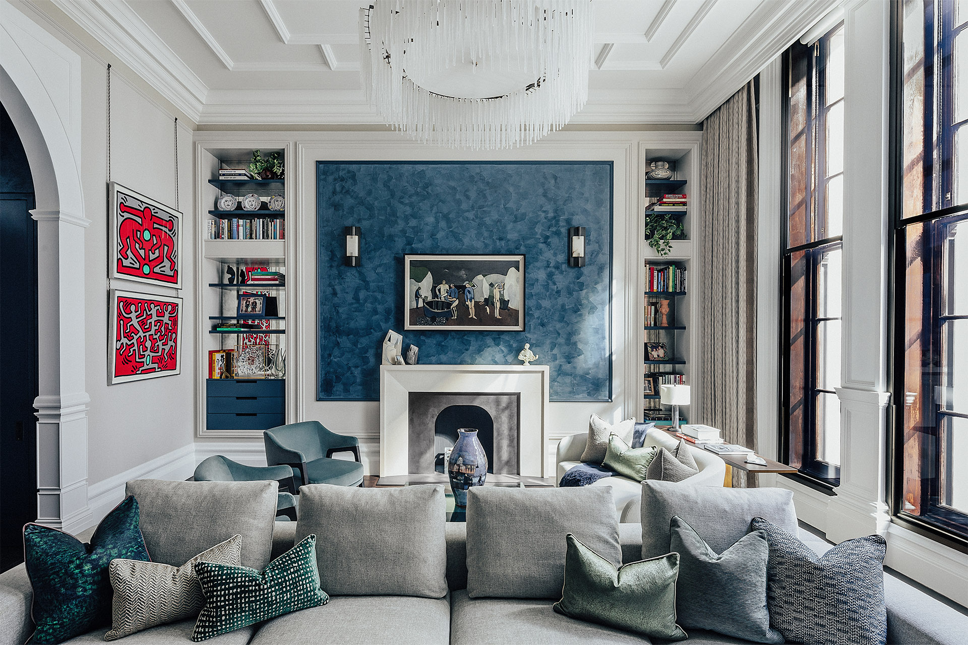 OWO Residences 3 | Living room with lots of light, two seating areas and vibrant art | Whitehall