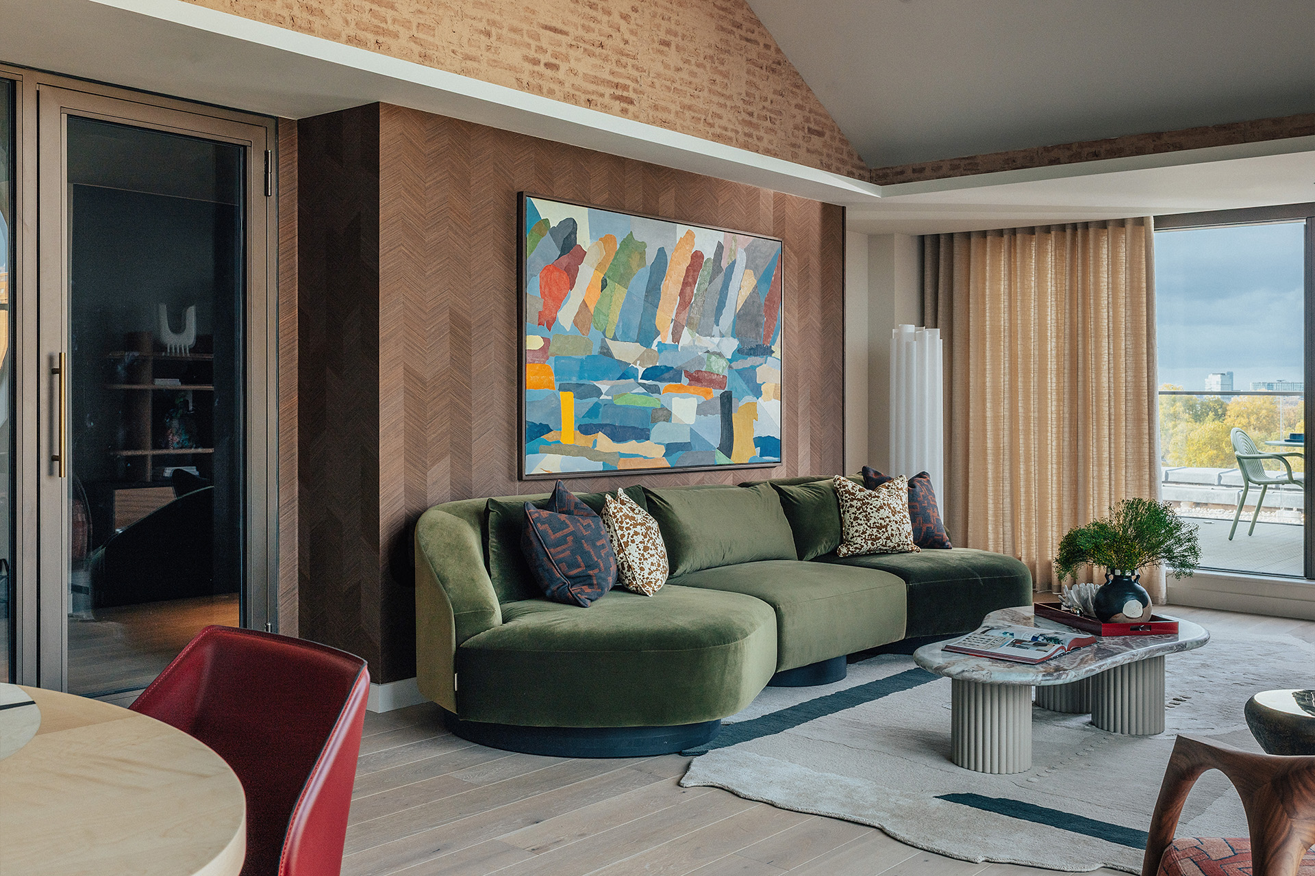 Chelsea Powerhouse | Living space with deep warm colour palette | Angel O'Donnell | Chelsea